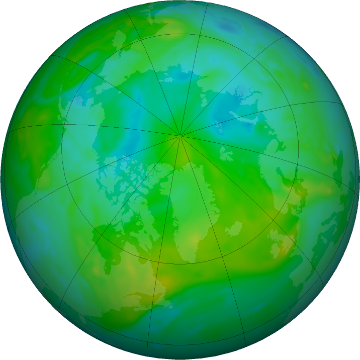 Arctic ozone map for 02 August 2023